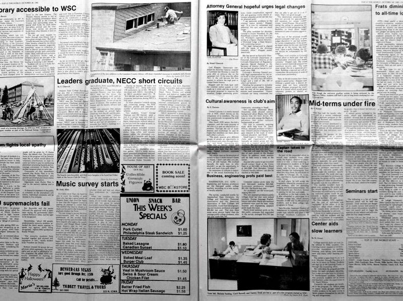 Top o' the World newspaper pages from 1980s